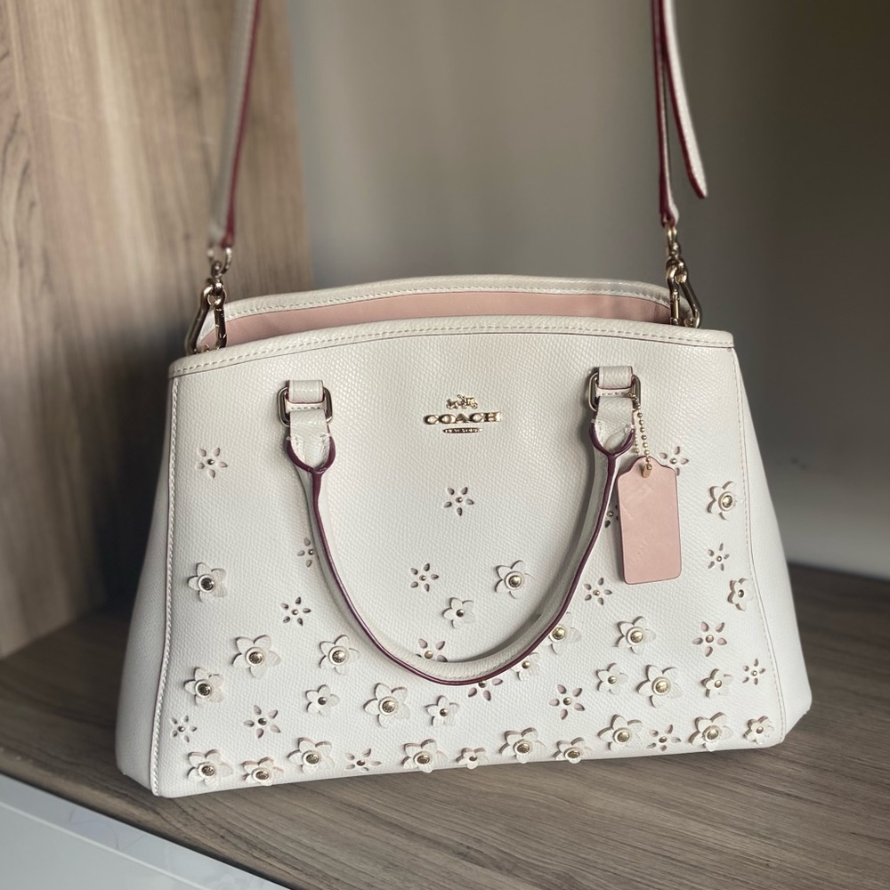 Coach flowers white bag